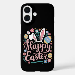 Happy Easter Cute Bunny Rabbit Eggs iPhone 16 Case