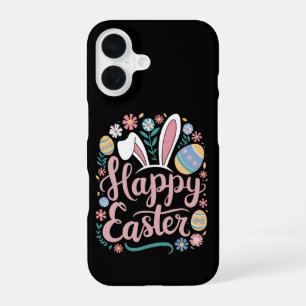 Happy Easter Cute Bunny Rabbit Eggs iPhone 16 Case