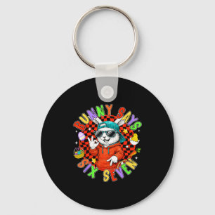 Happy Easter Cute Bunny Says Six Seven 6 7 Meme Bo Key Ring