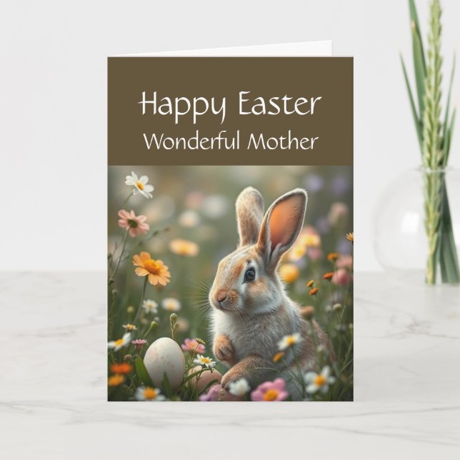 Happy Easter Cute Bunny Special Granddaughter Holiday Card (Front)