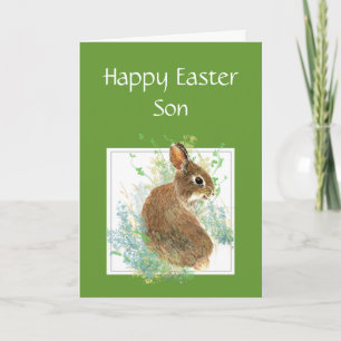 Happy Easter Cute Bunny Special Son Holiday Card