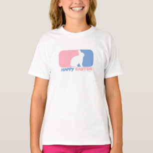 Happy Easter Cute Bunny Sports Style Logo T-Shirt