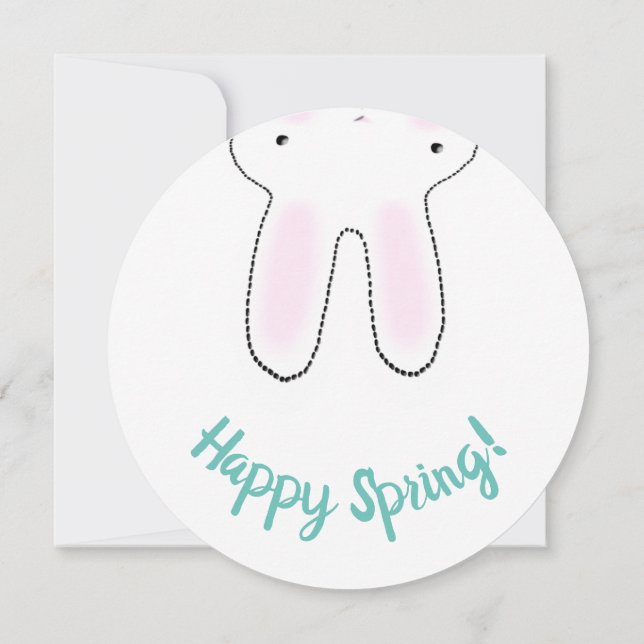 Happy Easter cute bunny upside two sided funny Card (Back)