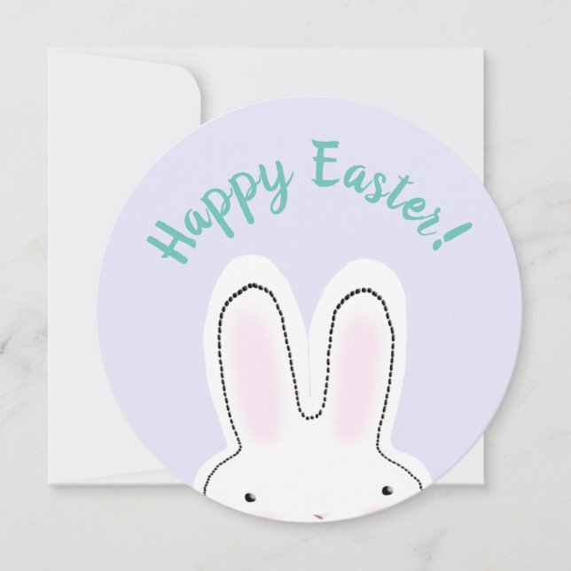 Happy Easter cute bunny upside two sided funny Card (Front)