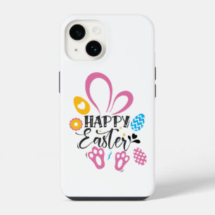 Happy Easter Cute Bunny With Easter Eggs iPhone 14 Case