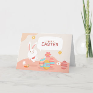Happy Easter Cute Cartoon Bunny Card