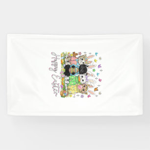 Happy Easter Cute Cat Lover Bunny Easter Day Women Banner