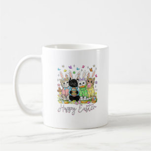 Happy Easter Cute Cat Lover Bunny Easter Day Women Coffee Mug
