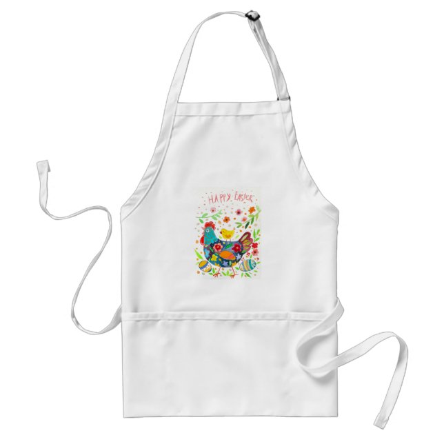 Happy easter, cute chicken and egg standard apron (Front)