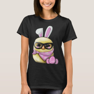 Happy Easter Cute Chicken Bunny Rabbit Ears Chick  T-Shirt