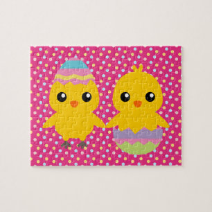 Happy Easter Cute Chicks Jigsaw Puzzle