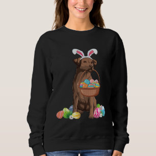 Happy Easter Cute Chocolate Labrador Bunny Dog  Ea Sweatshirt
