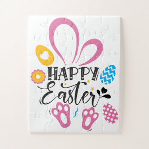 Happy Easter Cute Colourful Easter Party Game Jigsaw Puzzle