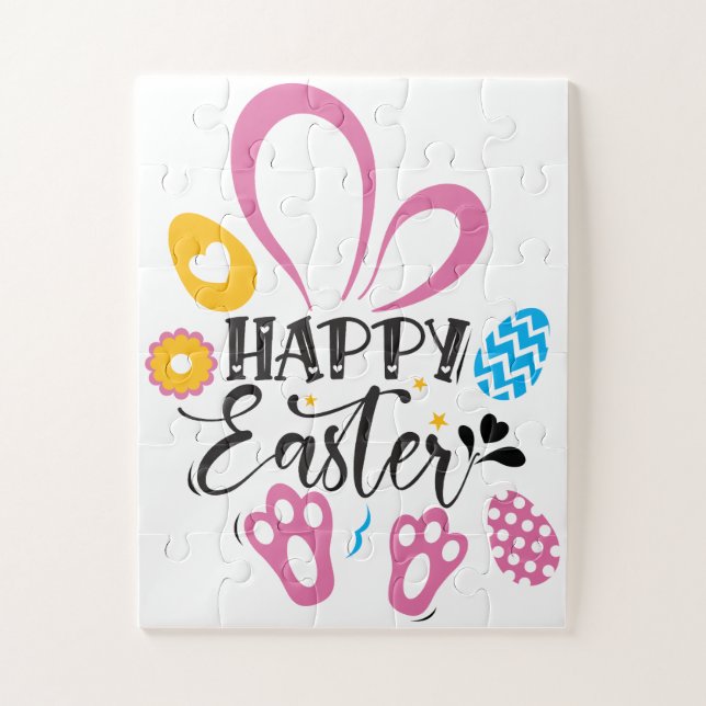 Happy Easter Cute Colourful Easter Party Game Jigsaw Puzzle (Vertical)