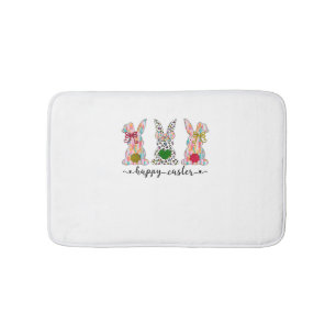 Happy Easter Cute Coquette Easter Bunny Rabbit Wom Bath Mat