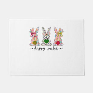 Happy Easter Cute Coquette Easter Bunny Rabbit Wom Doormat