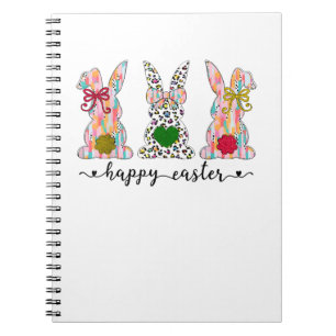 Happy Easter Cute Coquette Easter Bunny Rabbit Wom Notebook