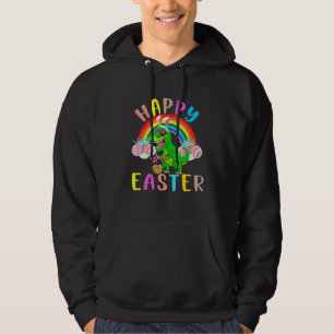 Happy Easter Cute Dinosaur Wearing Bunny Ears East Hoodie