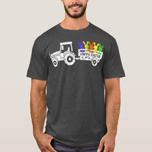 Happy Easter Cute Easter Bunny Tractor Vintage T-Shirt