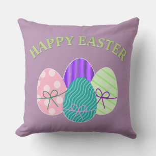 Happy Easter Cute Easter Eggs Spring and Easter Cushion