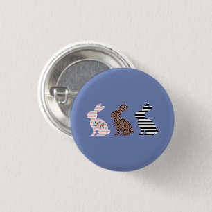 Happy Easter Cute Easter Leopard Bunny Rabbit  3 Cm Round Badge