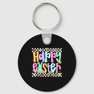 Happy easter cute eggs bunny preppy women girls key ring