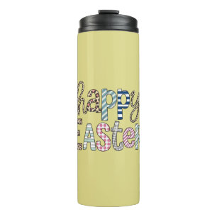 Happy Easter Cute Floral Bunny Spring Leopard Thermal Tumbler