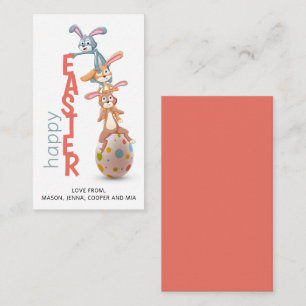 Happy Easter Cute Funny Modern Bunny Rabbit Egg Card