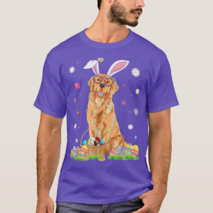 Happy Easter Cute Golden Retriever Bunny Ears Dog T-Shirt