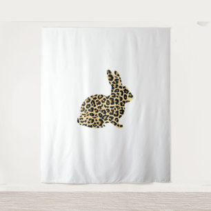 Happy Easter Cute Leopard Bunny Rabbit _1 Tapestry