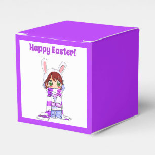 Happy Easter Cute Manga Bunny Girl Cartoon Favour Box
