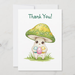 Happy Easter cute mushroom Thank You Card