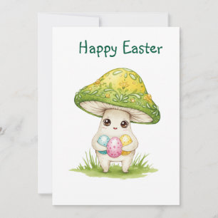 Happy Easter cute mushroom Thank You Card