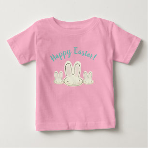 Happy Easter cute pastel bunnies custom script Baby T-Shirt