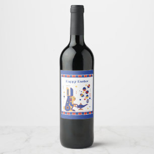 Happy Easter Cute Personalized Wine Label