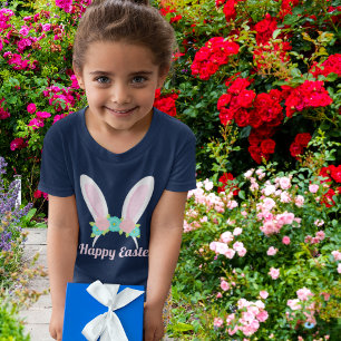 Happy Easter Cute Pink Bunny Ears Girls T-Shirt