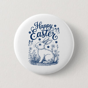 Happy Easter Cute Rabbit Bunny Easter Women Kids  6 Cm Round Badge