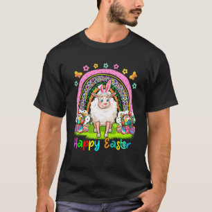 Happy Easter Cute Rainbow Sheep Easter Hunting Egg T-Shirt