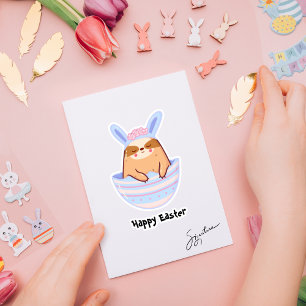 Happy Easter Cute Sloth Custom Name