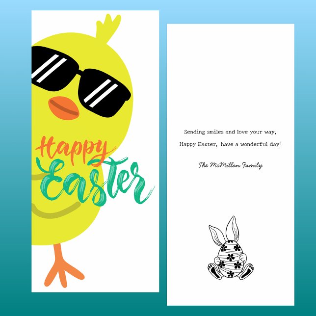 Happy Easter Cute Spring Chick Holiday Flat Card (Creator Uploaded)