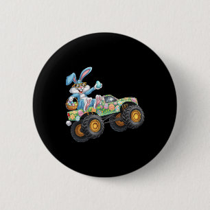 Happy Easter Dabbing Bunny Monster Truck Lovers Ki 6 Cm Round Badge