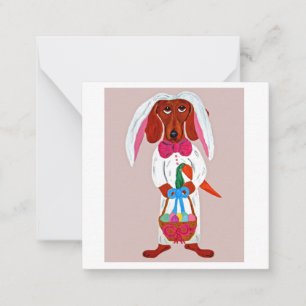 Happy Easter Dachshund Easter Bunny card