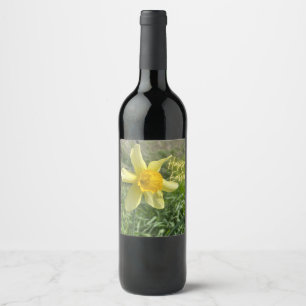 Happy Easter daffodil Wine Label