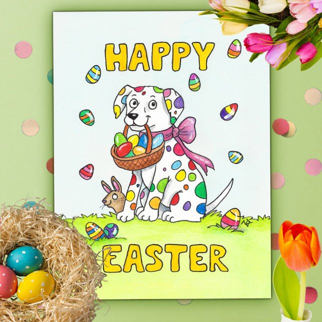 Happy Easter Dalmatian Postcard (Creator Uploaded)