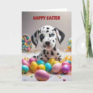 Happy Easter Dalmatian Puppy Holiday Card