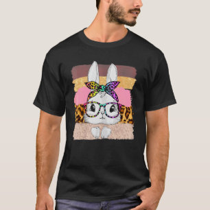 Happy Easter Day 2022 Bunny Face Rainbow Leopard G T-Shirt