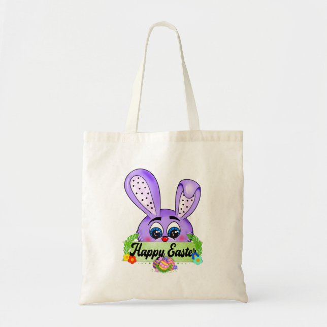 Happy Easter Day 2022, Cute Bunny Ears  Tote Bag (Front)