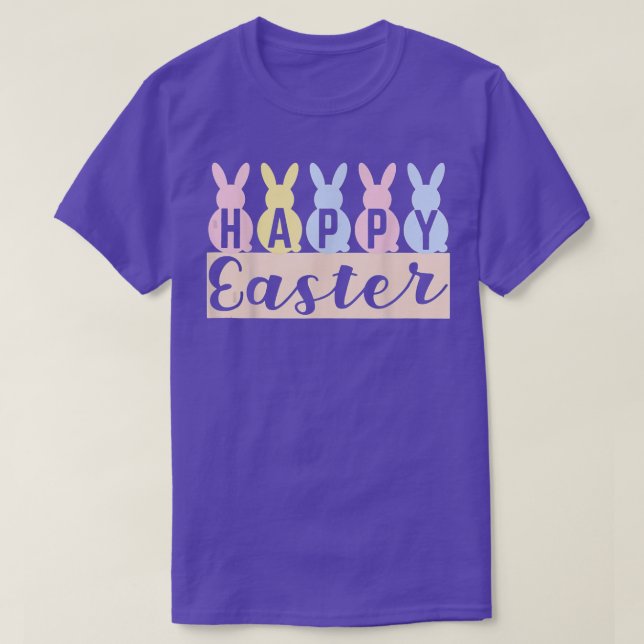 Happy Easter Day 2022 Cute Bunny With Eggs Easter  T-Shirt (Design Front)
