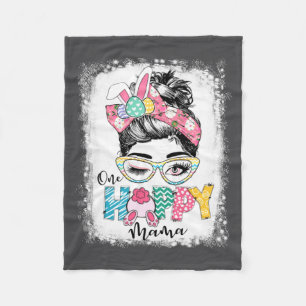 Happy Easter Day 2023 One Hoppy Mama Bunny Easter Fleece Blanket