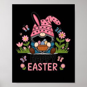 Happy Easter Day 2025 Bunny Gnome Poster